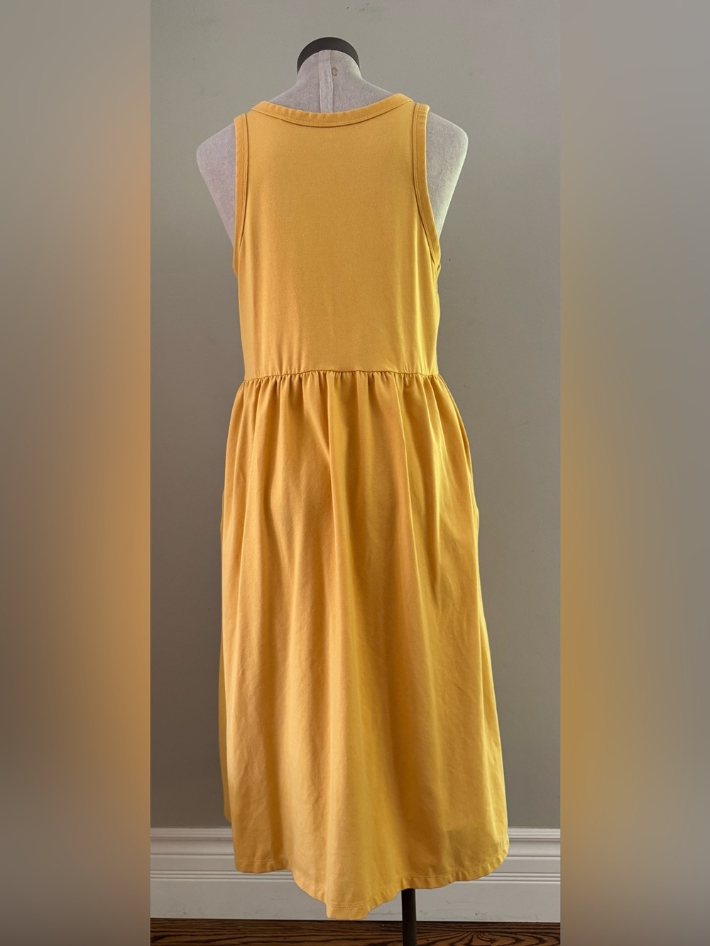 Buffalo David Bitton Yellow Sleeveless Stretch Cotton Midi Dress with Pockets XL - Picture 6 of 11